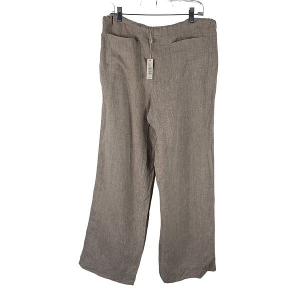 Max Studio 100% Linen Khaki Work Business Casual Women's Pants XL NWT MSRP $98 - Picture 2 of 4